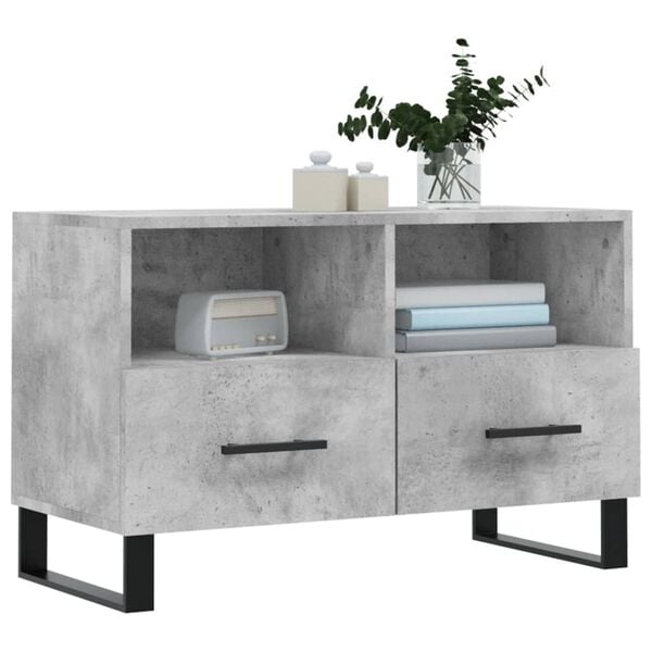 vidaXL TV Cabinet Concrete Grey Engineered Wood Medium TV Cabinet