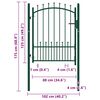 vidaXL Fence Gate with Spikes Steel 39.4x49.2" Green