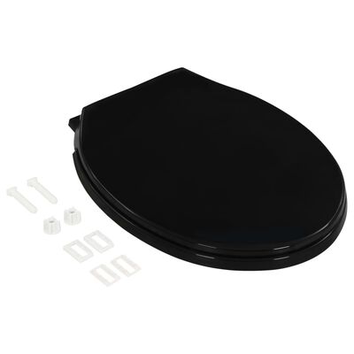 vidaXL Soft-close Toilet Seat with Quick-release Design Black