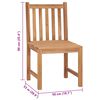 vidaXL Patio Chairs 8 pcs with Cushions Solid Teak Wood
