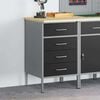 vidaXL Work Bench with Drawer Black and Grey 19.69 x 21.65 x 33.46 in