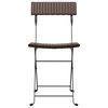 vidaXL Folding Bistro Chair Set of 6 Brown PE rattan, powder-coated steel