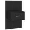 vidaXL Wall-mounted Bedside Cabinet Set of 2 Black Engineered wood