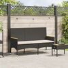 vidaXL Garden Bench Black Poly Rattan 3-seater size Durable