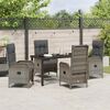vidaXL Garden Dining Set with Cushion 5 pcs Grey Poly Rattan