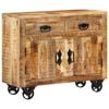 vidaXL Sideboard Natural wood with black accents