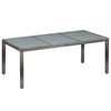 vidaXL Dining Set Gray and dark gray PE rattan, glass, powder-coated steel