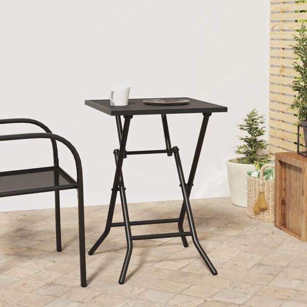 vidaXL Folding Garden Table Anthracite Steel Compact Foldable