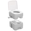 vidaXL Portable Camping Toilet Grey and White 20+2.6 gal HDPE