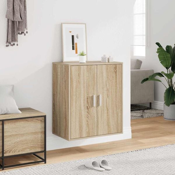vidaXL Shoe Cabinet Sonoma oak Engineered wood Compact