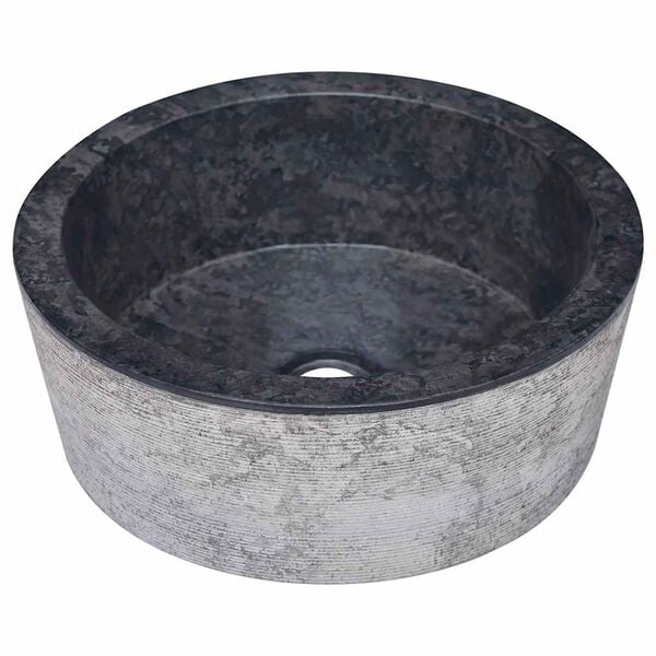 vidaXL Sink Black &Oslash;15.7"x5.9" Marble