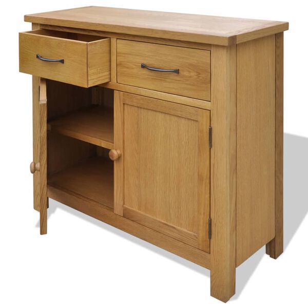 vidaXL Solid Oak Wood Sideboard 35.4"x13.2"x32.7"