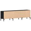 vidaXL TV Cabinet Black Oak 59.06 x 11.81 x 17.52 in Engineered Wood