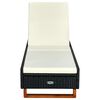 vidaXL Sunbed with Cushion Poly Rattan Black