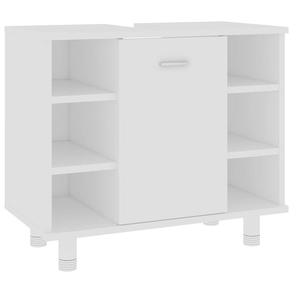 vidaXL Bathroom Cabinet White Engineered wood 23.6 x 12.6 x 21.1 in