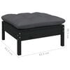 vidaXL Garden Lounge Set Black, Anthracite Solid pine wood, 100% polyester