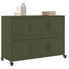 vidaXL Sideboard Olive Green 39.6"x15.4"x28.3" Steel
