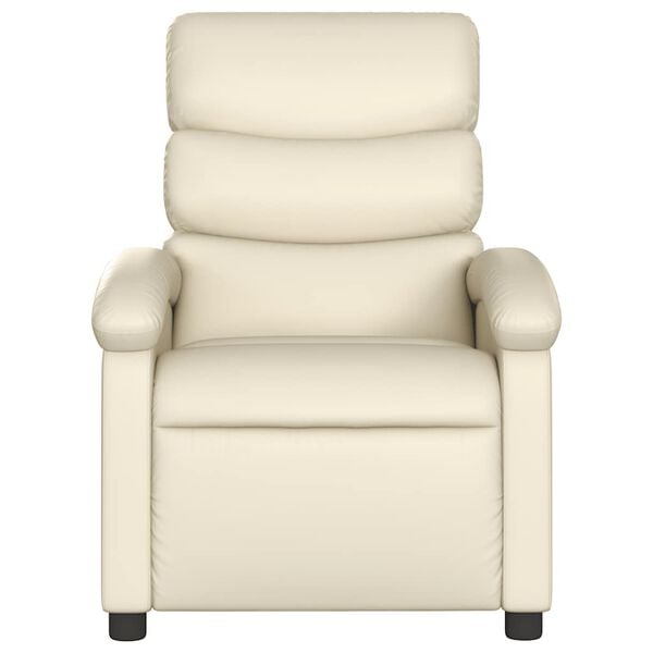 vidaXL Recliner Chair Cream Faux leather with metal and plywood frame