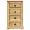 vidaXL Bedside Cabinet Honey Pine Solid Pine Wood, Engineered Wood, Metal