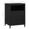 vidaXL Nightstand Set of 2 Black Steel Nightstand Square Modern