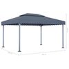 vidaXL Gazebo Anthracite Aluminum 157.5 x 118.1 in