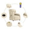 vidaXL Massage Recliner Chair Cream