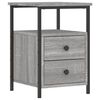 vidaXL Bedside Cabinet Set of 2 Grey sonoma Engineered wood, iron Medium