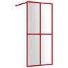 vidaXL Walk-in Shower Wall with Clear ESG Glass Red 31.5"x76.8"