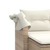 vidaXL Garden Sofa Beige PE rattan, powder-coated steel, polyester fabric