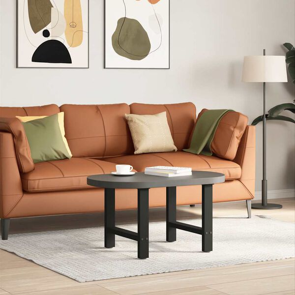 vidaXL Coffee Table Leg Set of 2 Black Powder-coated steel Standard