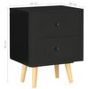 vidaXL Bedside Cabinet Set of 2 Black MDF and solid pine Bedside Cabinet