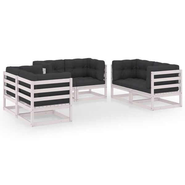 vidaXL Garden Lounge Set White and Anthracite
