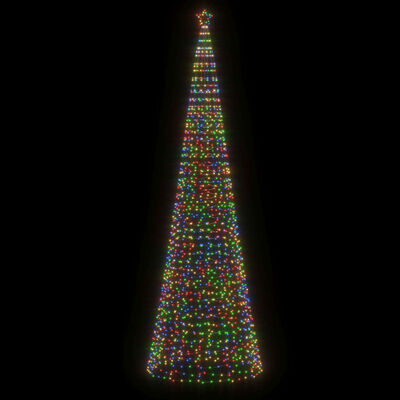 vidaXL Christmas Tree Light with Spikes 1554 LEDs Colorful 196.9"