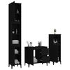 vidaXL Bathroom Furniture Set Black Engineered wood, metal Medium