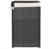 vidaXL Laundry Basket with 2 Sections Grey 20.9x13.8x22.4" Poly Rattan