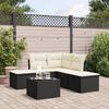 vidaXL Garden Sofa Set Black, Cream White