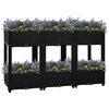 vidaXL Raised Bed Black Polypropylene Large Raised Bed Rectangular