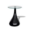 vidaXL Coffee Table Set of 2 High-gloss black Fiberglass, Tempered Glass
