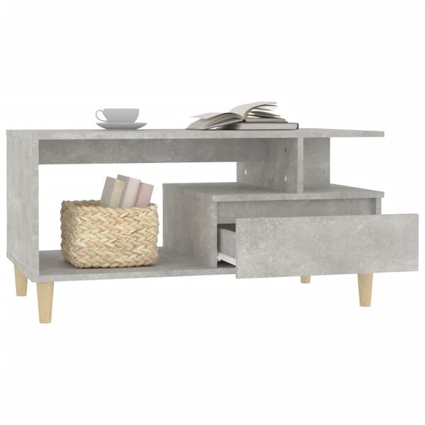 vidaXL Coffee Table Concrete Gray Engineered wood Medium Coffee Table