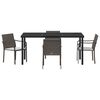 vidaXL Garden Dining Set 5 pcs Brown Poly rattan