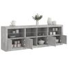 vidaXL Sideboard Concrete grey Engineered wood, Glass Large Sideboard