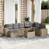 vidaXL Garden Sofa Set Beige PE Rattan Medium Modular Garden Sofa Set
