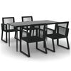 vidaXL Garden Dining Set Black