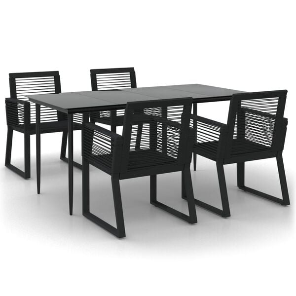 vidaXL Garden Dining Set Black