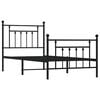 vidaXL Bed Frame Black Powder-Coated Steel Twin Metal Bed Frame