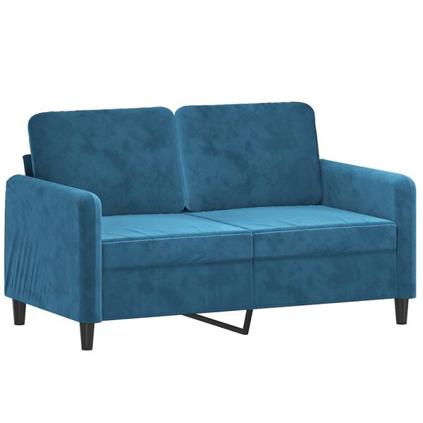 vidaXL 2-seater Sofa Blue Velvet, Metal Standard Seats Many