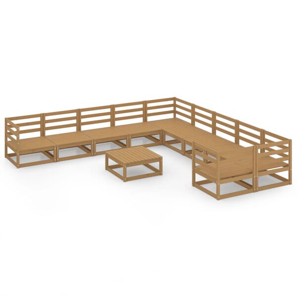 vidaXL Garden Lounge Set Honey Brown Solid Pine Wood Modular