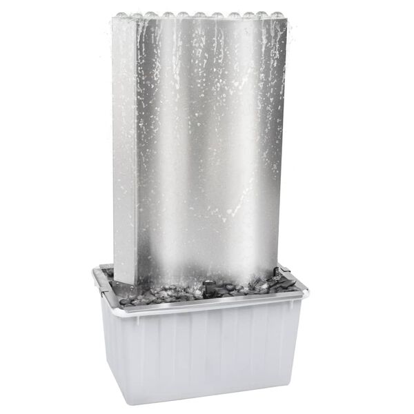 vidaXL Garden Fountain Silver Stainless steel Medium Sturdy