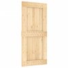 vidaXL Sliding Door with Hardware Set 37.4x82.7" Solid Wood Pine