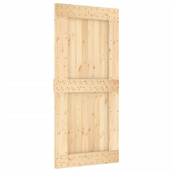 vidaXL Sliding Door with Hardware Set 37.4x82.7" Solid Wood Pine